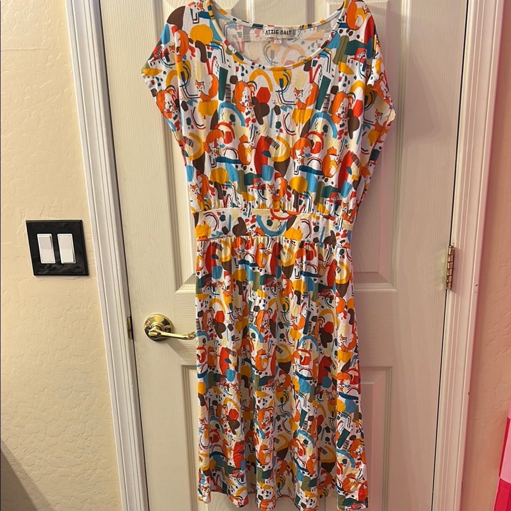 Attic Salt Fox Print Dress